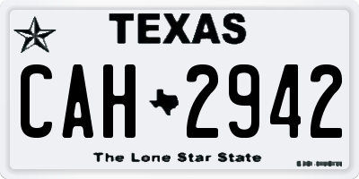 TX license plate CAH2942