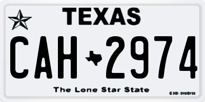 TX license plate CAH2974
