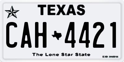 TX license plate CAH4421