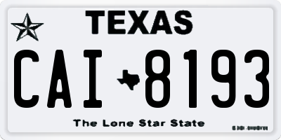 TX license plate CAI8193