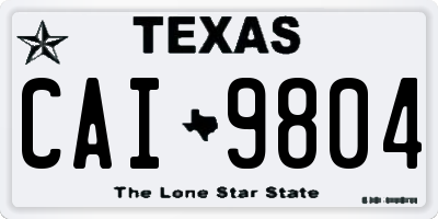 TX license plate CAI9804