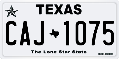 TX license plate CAJ1075