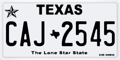 TX license plate CAJ2545