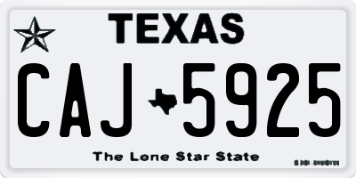 TX license plate CAJ5925