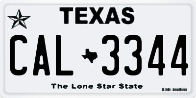 TX license plate CAL3344