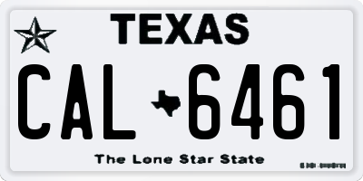 TX license plate CAL6461