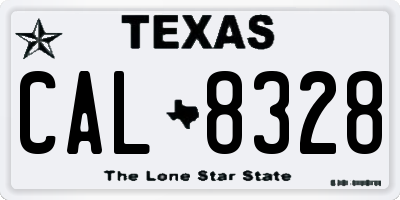 TX license plate CAL8328