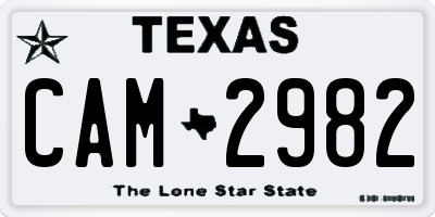 TX license plate CAM2982