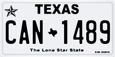 TX license plate CAN1489