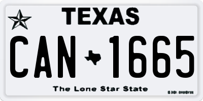 TX license plate CAN1665