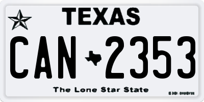 TX license plate CAN2353