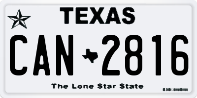 TX license plate CAN2816