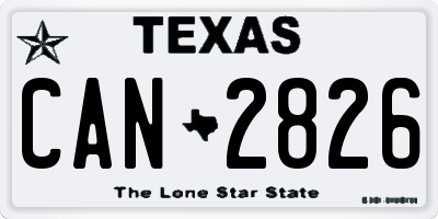 TX license plate CAN2826