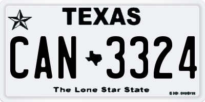 TX license plate CAN3324