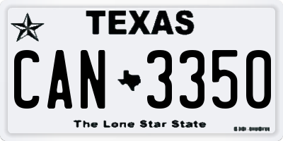 TX license plate CAN3350