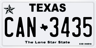 TX license plate CAN3435