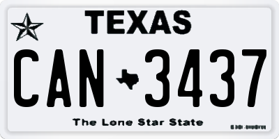 TX license plate CAN3437