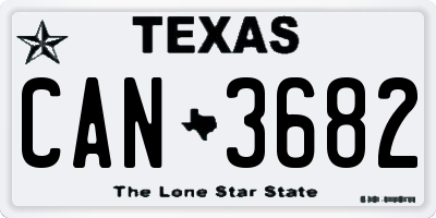 TX license plate CAN3682