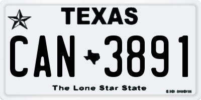 TX license plate CAN3891