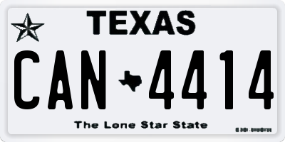 TX license plate CAN4414