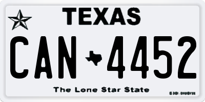 TX license plate CAN4452