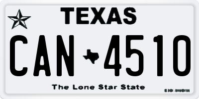 TX license plate CAN4510
