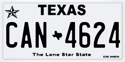 TX license plate CAN4624