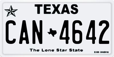 TX license plate CAN4642
