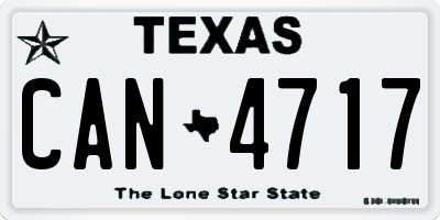 TX license plate CAN4717