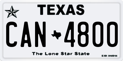 TX license plate CAN4800