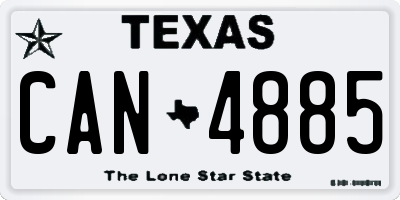 TX license plate CAN4885