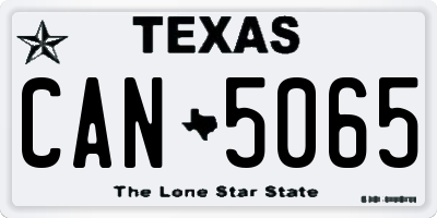 TX license plate CAN5065