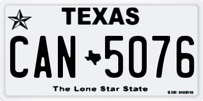 TX license plate CAN5076