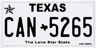 TX license plate CAN5265