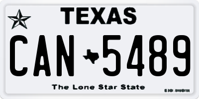 TX license plate CAN5489