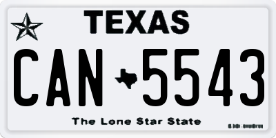 TX license plate CAN5543