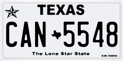 TX license plate CAN5548