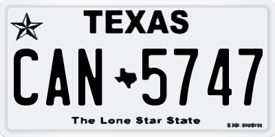 TX license plate CAN5747