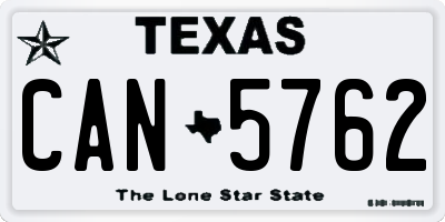 TX license plate CAN5762