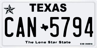 TX license plate CAN5794