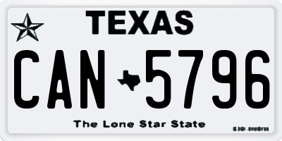 TX license plate CAN5796