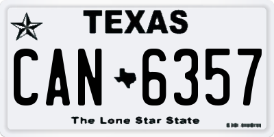 TX license plate CAN6357