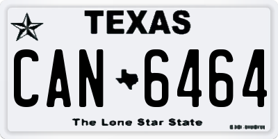 TX license plate CAN6464