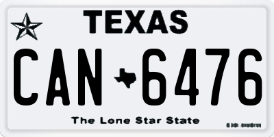TX license plate CAN6476