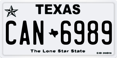 TX license plate CAN6989