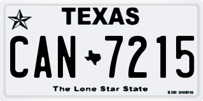 TX license plate CAN7215