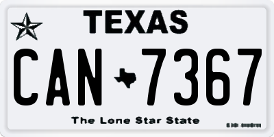 TX license plate CAN7367