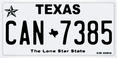 TX license plate CAN7385