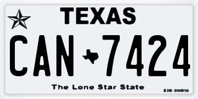 TX license plate CAN7424
