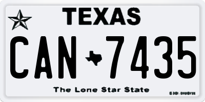 TX license plate CAN7435